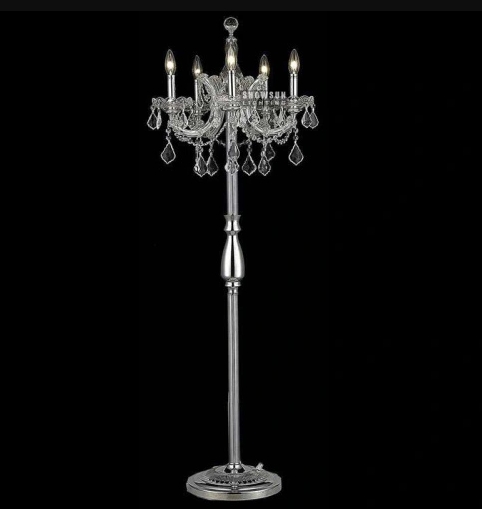 Great sense modern classical 6 lights crystal chandelier floor lamp standing