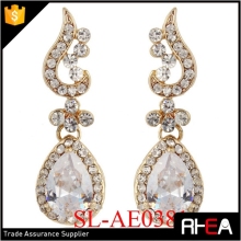 Golden Elegant Popular CZ Dangle Earring Bridal Earring