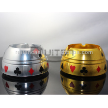 Deluxe Aluminum Gold and Silver Poker Ashtray