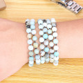 Natural Matte Amazonite Stones Endless Halsband