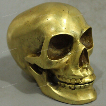 Custom good quality casting gold metal man skeleton sculpture