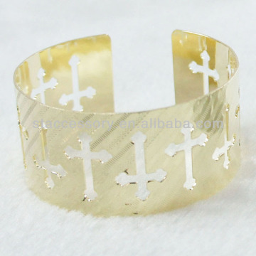 Cheap Bangle Cross Pattern Iron Metal Bracelet Bangle