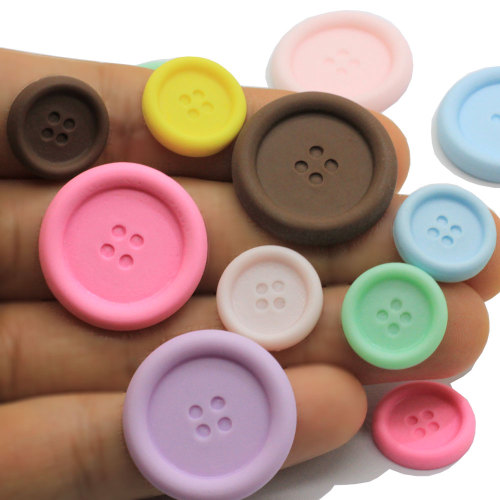 Factory New Arrive Pastel Color Resin Flatback Button Cabochons 15MM 24MM Round Shape 4pcs NO Through Holes Buttons Jewelry DIY