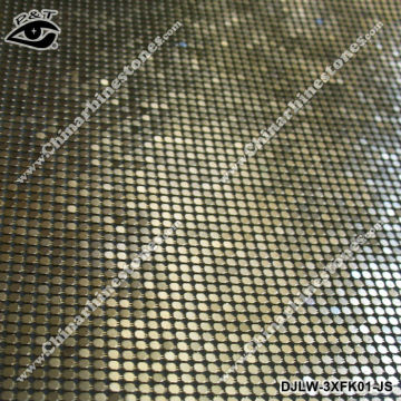 3MM Square Stud Gold Iron On Metal Mesh For Clothing