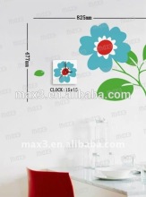 Flowers wall decals clock ,removable wall sticker home decor