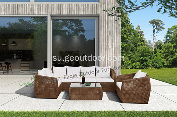 Luar saé pisan Wicker Sofa Set