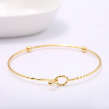 New Simple Design Women 14K Gold Color Open Bangle Expandable Bangle