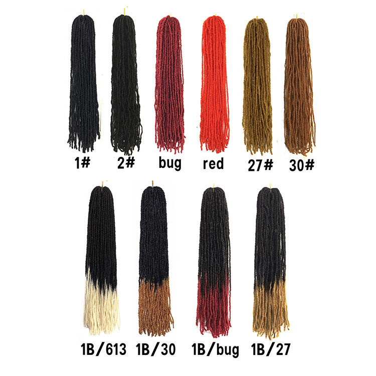 Wholesale Sister Locs Straight Faux Locs Braiding Mix Color Long Dreadlocks Crochet  Extensions Synthetic Fiber Hair