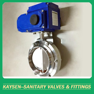 DIN Food Grade Electric Butterfly Valves Welded