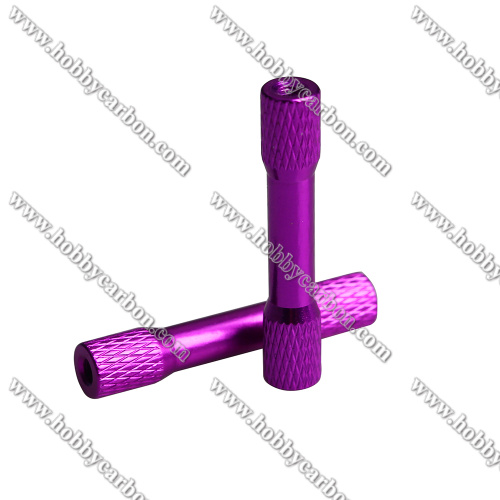 Custom knurled step anodized aluminum standoff spacer