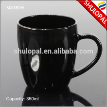 Heat Resistant Black Opal Glass Tableware 350ml Opal Glass Mug Opal Glass Dinnerware