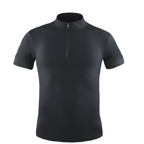 Summer Men'S Nylon Equestrian Short Sleeve Base Layer