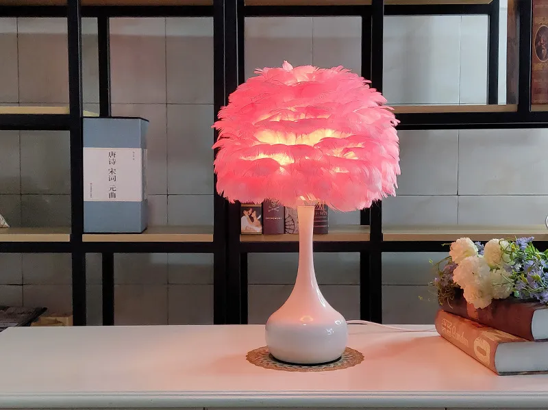 Feather Desk Lamp, Nordic Ins, Warm Decoration, DIY