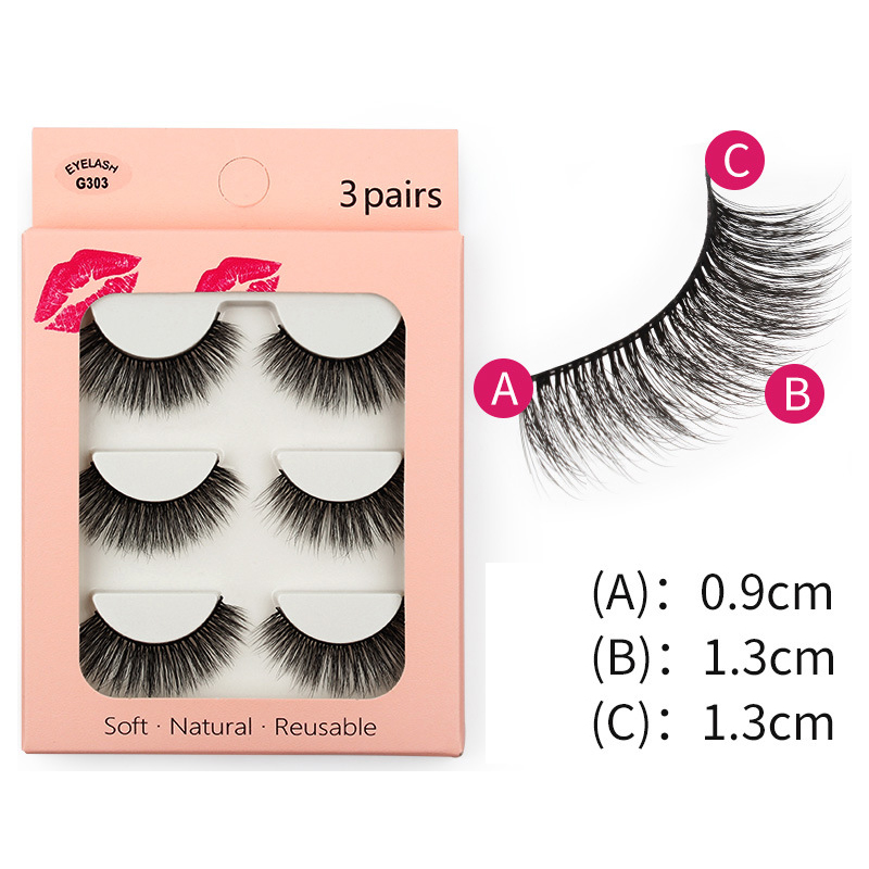 New waterproof mink false eyelashes Thick eyelashes high quality 3d mink false eyelashes 3 pairs wholesale