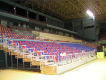 Retractable Gym Seating, Telescopic Gym Seating System, Moveable Seats