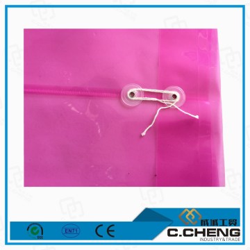 PP transparent document folder bag with string