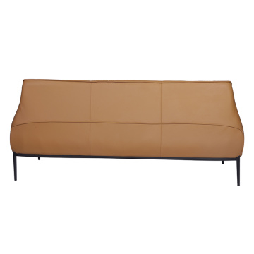 Archibald Brown Leather Three-Seater Sofa