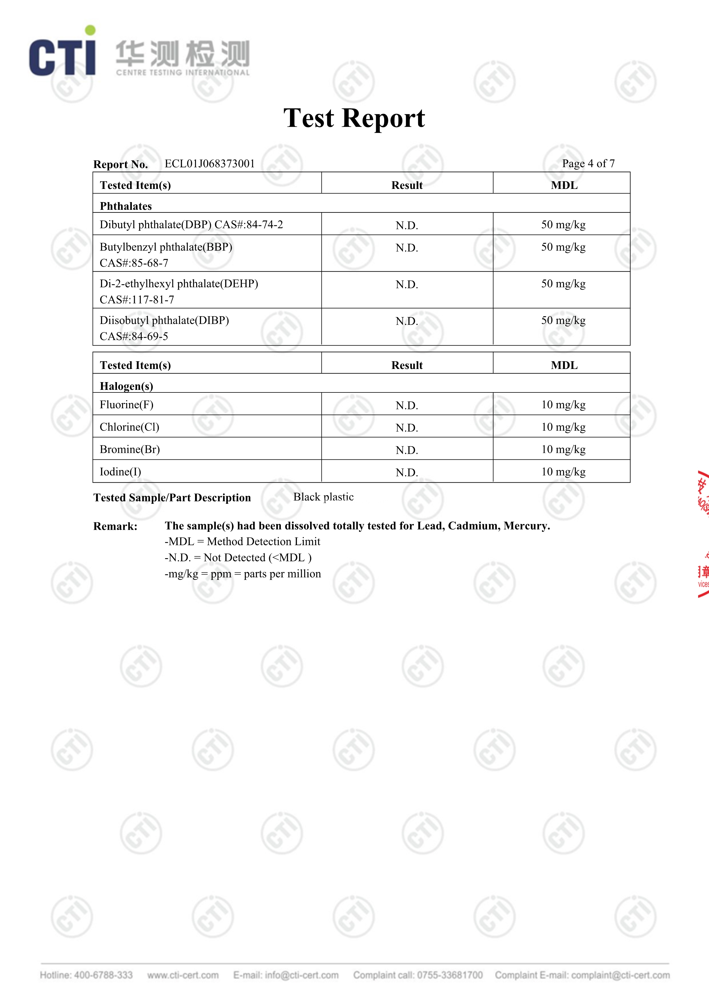 PS Conductive Shee ROHS & Halogen test report 4