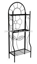iron art flower design metal material shelf living skeleton display shelf