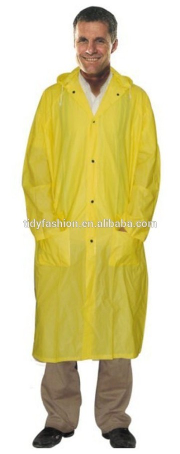 Plastic Cheap With Sleeves Knee Length Raincoat