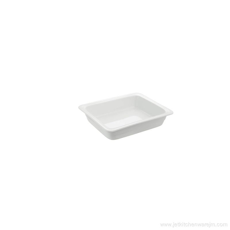 Rectangular Bright White Porcelain Food Pans