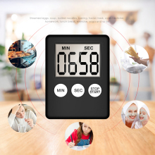 LCD Digital ABS Square Kitchen Timer with Count Up/Down and Alarm