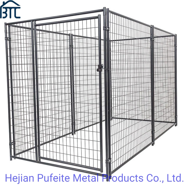 Heavy Duty Black Outdoor Pet Enclosure Dog Kennel Factory