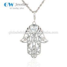 Wholesale Silver Jewelry Hollowed Hand Design Custom Silver Pendants