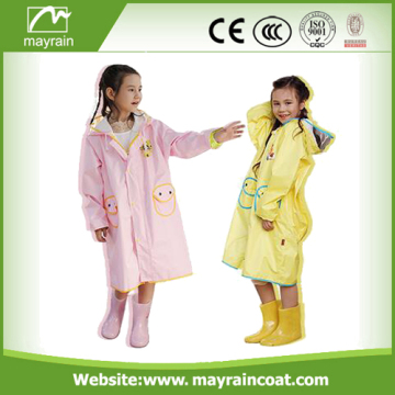 PU Kids Girls Cartoon Raincoats Rainsuit