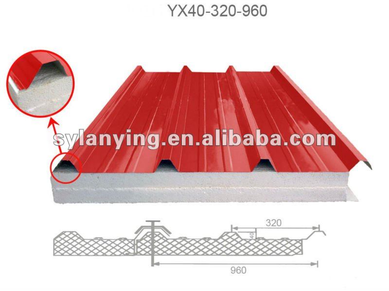 Thermo Steel Insulated panels eps sandwich panel width :50mm 75mm 100mm