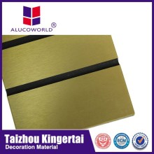 Alucoworld gloden brushed aluminium composite panel material acp