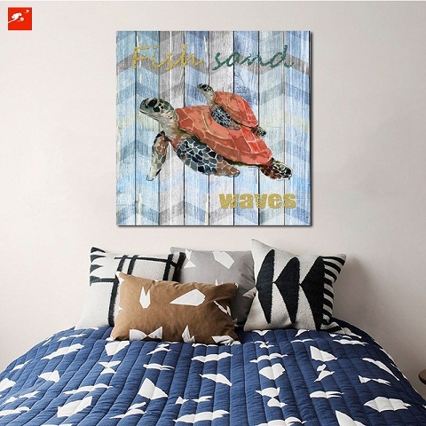 Modern Wall Art Wildlife Tortoise Wood Wall Decor