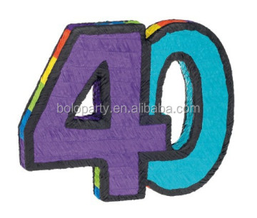 40th Birthday Paper Pinata for Party