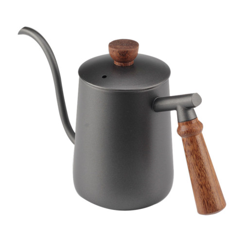 CoffeeShop PaintingBlack Wooden Handle PourOver CoffeeKettle