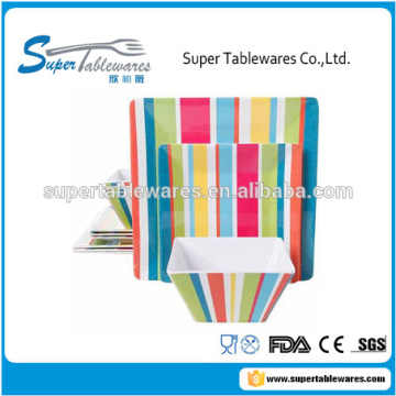 12pcs melamine square dinnerware set