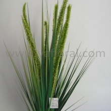 Artificial green foxtail with 5 heads decorative indoor grass decorative artificial wheat grass