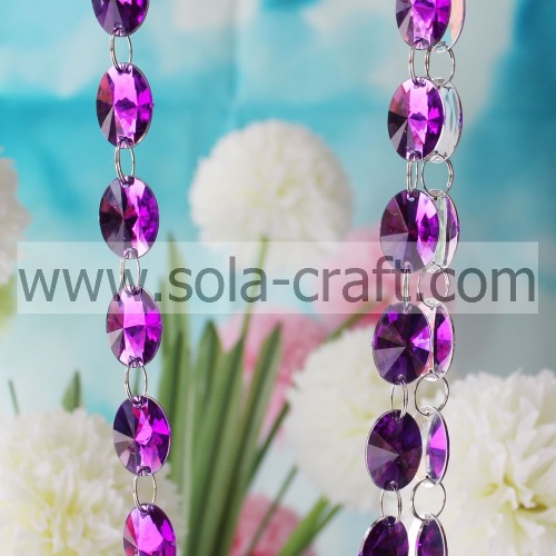 Lotto di catene di perline viola Matrimonio acrilico NATALE Crystal Strand Ghirlanda di perline di diamanti per la decorazione di nozze di Natale