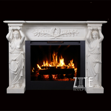 Customized Hand Carved decorative marble fireplace surround