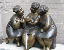 Nouveau art work modern bronze fashion female talking sculpture for sale