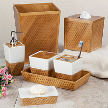 Hot Sell Natural Bamboo Bathroom Set Spa Tray