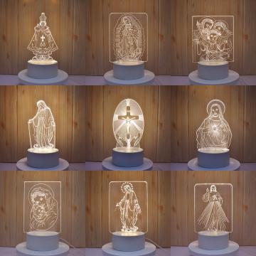 Hot Sale 3D LED Lights Jesus Illusion Night Lamp