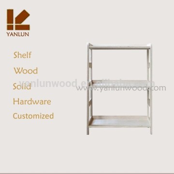 made in china multifunctional solid paulownia wooden storage shelf