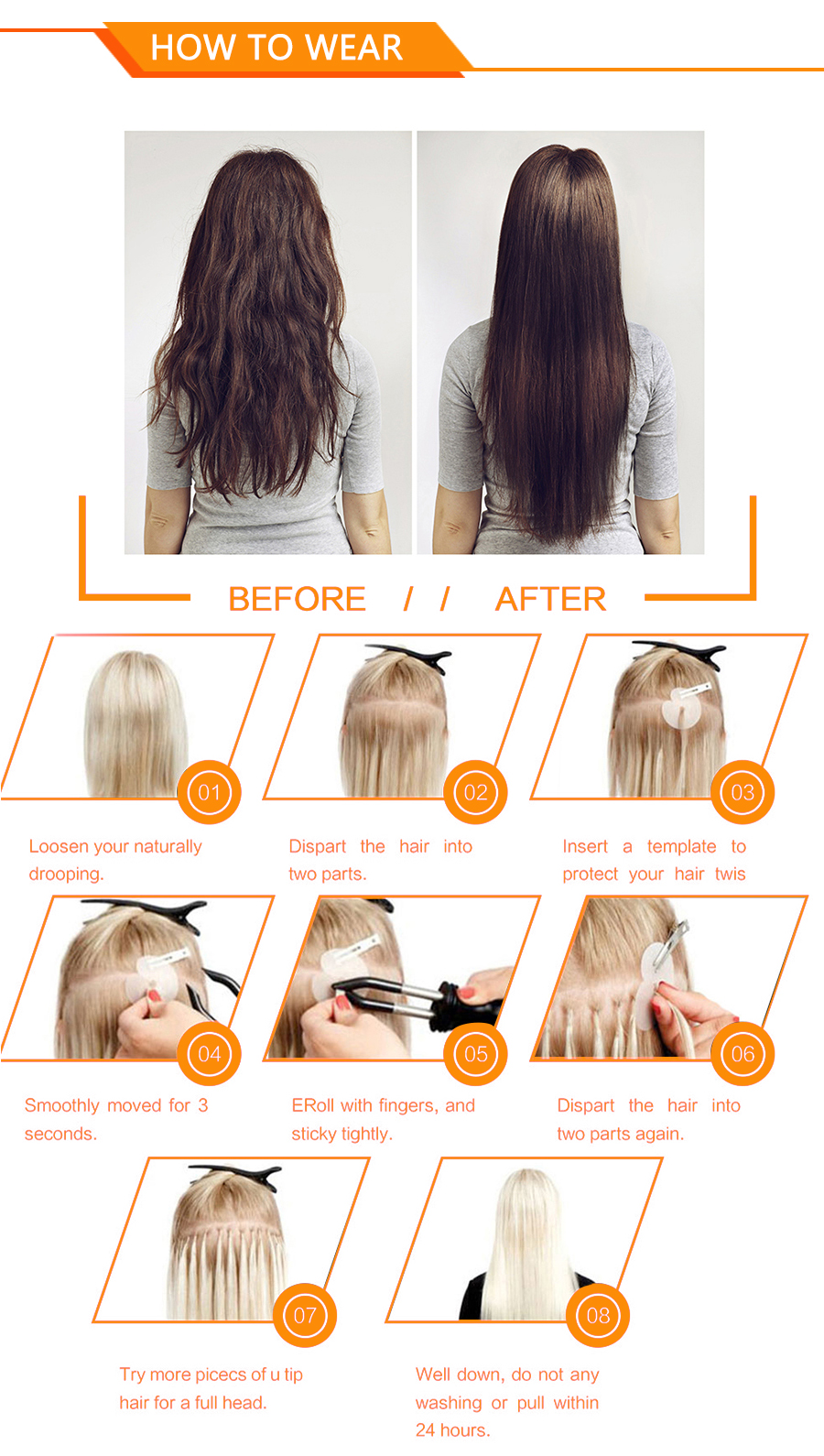 Hot selling factory high quality Russian rumy human hair extension Pre Bonded Hair Extensions Flat tip hair Flat bond extension