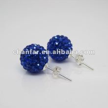 925 sterling silver crystal ball earrings