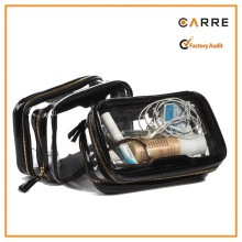 clear travel bag with Two zipped Compartments