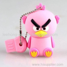 Pink Color Bird Shape 3d Pvc Thumb Drive?