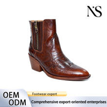 Classic Brown Leather Boots with Western Flair