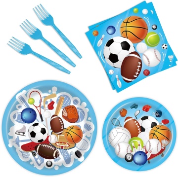 96 Piece Sports-Themed Birthday Party Supplies & Decorations Package