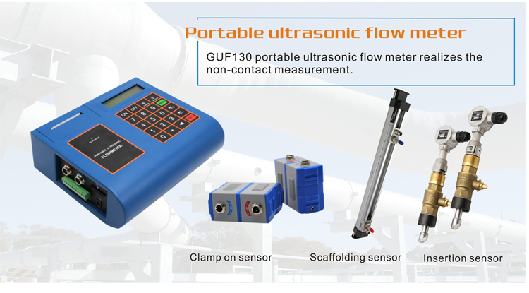 Medidor de flujo ultrasónico portátil digital GUF130 RS485