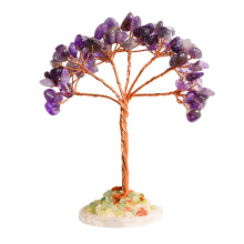 Raw Amethyst Raw Stone Copper Tree Agate Base Ornament for Home Decor